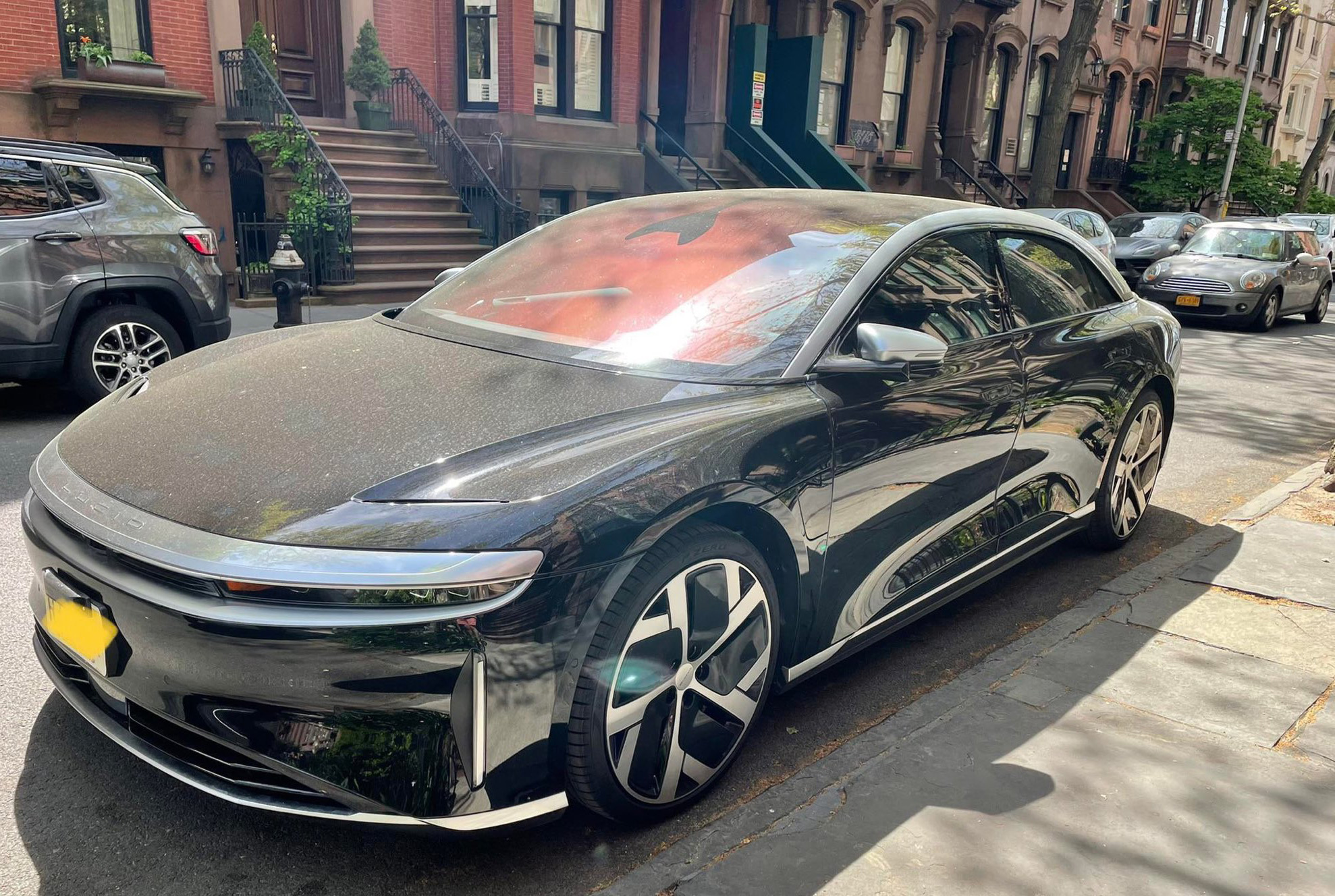 Lucid Air In Infinite Black During Pollen Season