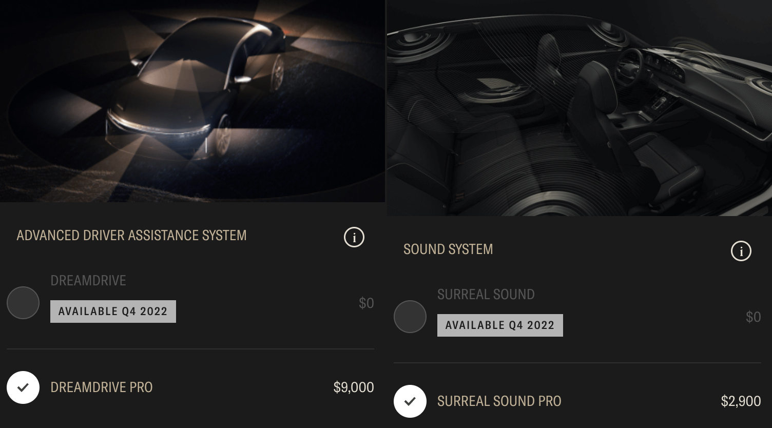 Lucid Air Touring without DreamDrive Pro or Surreal Sound Pro Now Delayed To Q4 2022