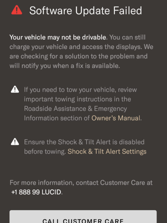 Lucid Air Bricks After OTA Software Update