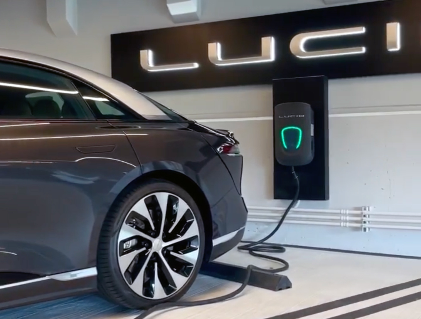 Lucid Motors Shows The Connected Home Charging Station In Action