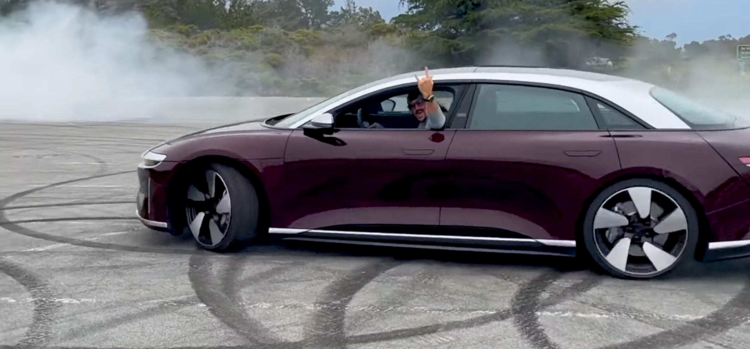 Watch This Lucid Air Grand Touring Performance Do Donuts