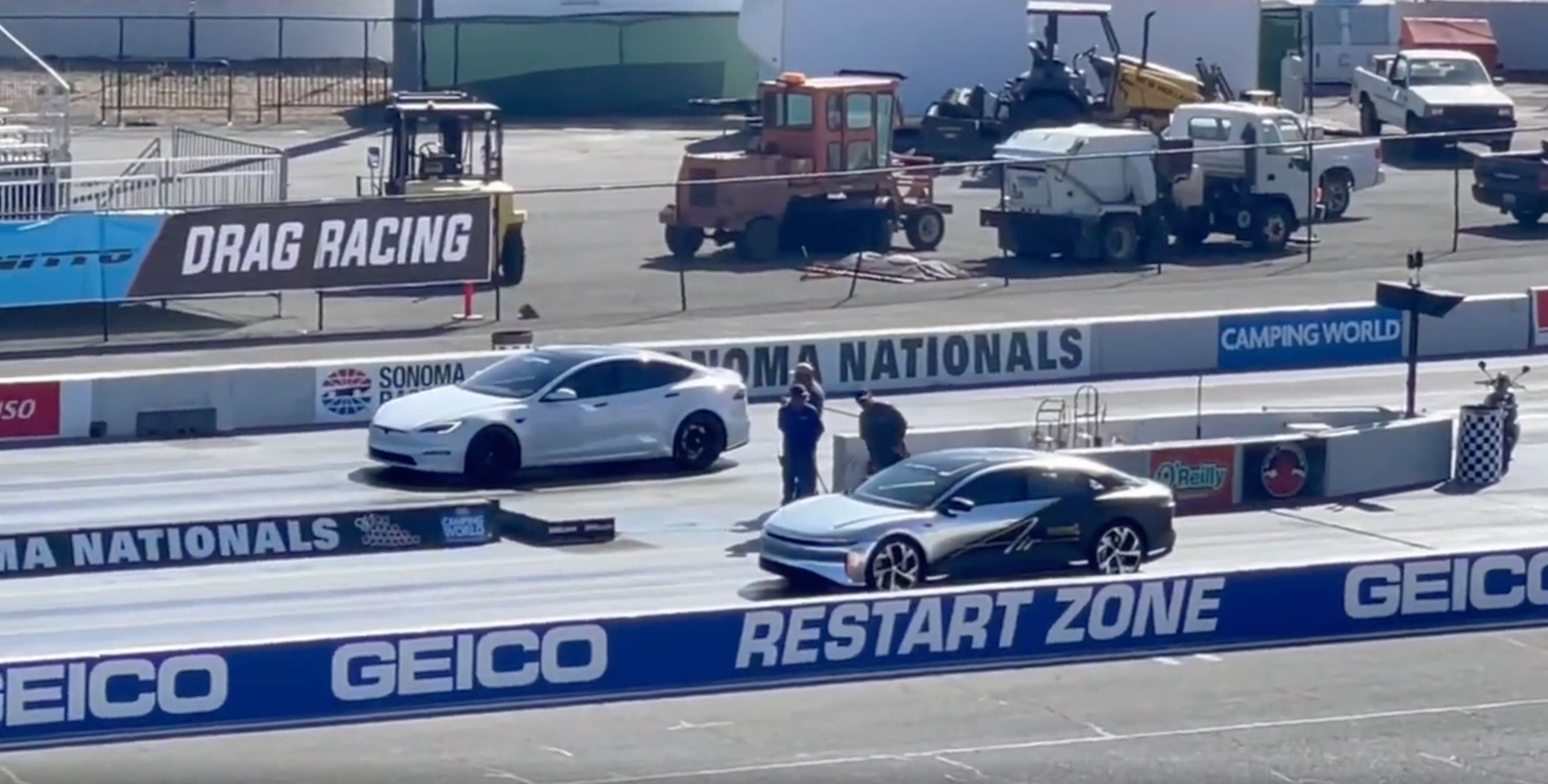 Tesla Plaid Tri-Motor Races Lucid Air Dual-Motor Again